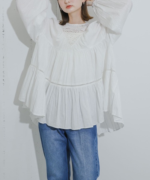 SENSE OF PLACE by URBAN RESEARCH（センスオブプレイスバイアーバンリサーチ）の「インドレースティアードチュニック（チュニック・レディース・ブルー/オフホワイト/ブラック・ONE）」の2枚目の写真