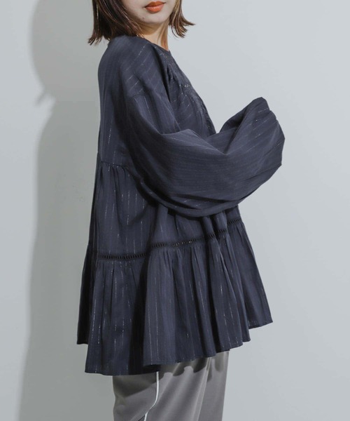 SENSE OF PLACE by URBAN RESEARCH（センスオブプレイスバイアーバンリサーチ）の「インドレースティアードチュニック（チュニック・レディース・ブルー/オフホワイト/ブラック・ONE）」の3枚目の写真