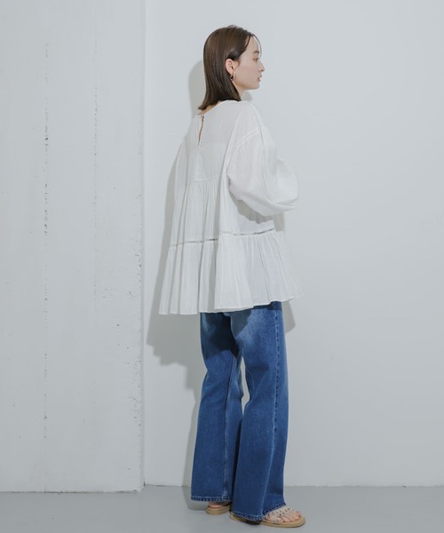 SENSE OF PLACE by URBAN RESEARCH（センスオブプレイスバイアーバンリサーチ）の「インドレースティアードチュニック（チュニック・レディース・ブルー/オフホワイト/ブラック・ONE）」の7枚目の写真