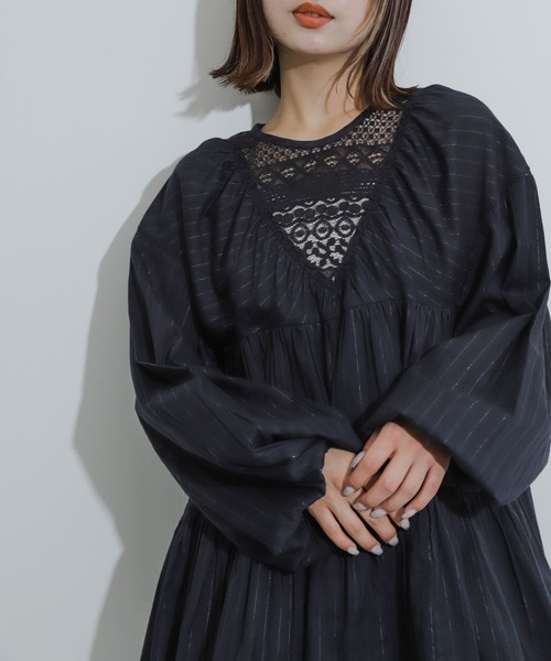 SENSE OF PLACE by URBAN RESEARCH（センスオブプレイスバイアーバンリサーチ）の「インドレースティアードチュニック（チュニック・レディース・ブルー/オフホワイト/ブラック・ONE）」の9枚目の写真