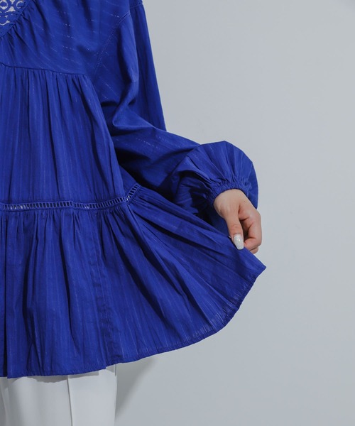 SENSE OF PLACE by URBAN RESEARCH（センスオブプレイスバイアーバンリサーチ）の「インドレースティアードチュニック（チュニック・レディース・ブルー/オフホワイト/ブラック・ONE）」の14枚目の写真