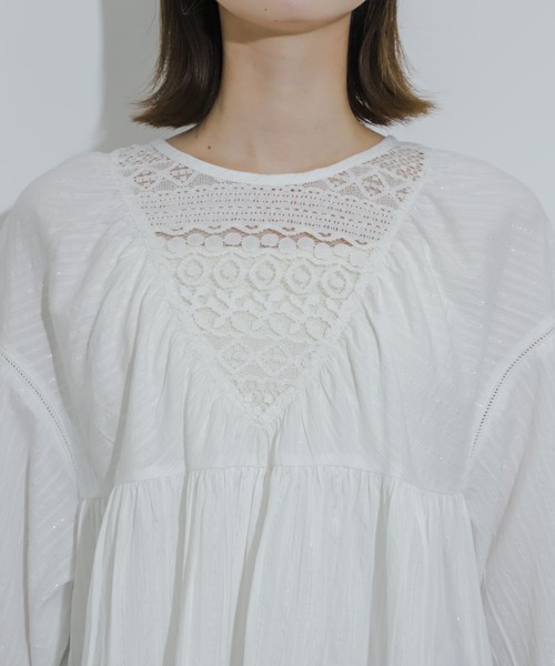 SENSE OF PLACE by URBAN RESEARCH（センスオブプレイスバイアーバンリサーチ）の「インドレースティアードチュニック（チュニック・レディース・ブルー/オフホワイト/ブラック・ONE）」の21枚目の写真