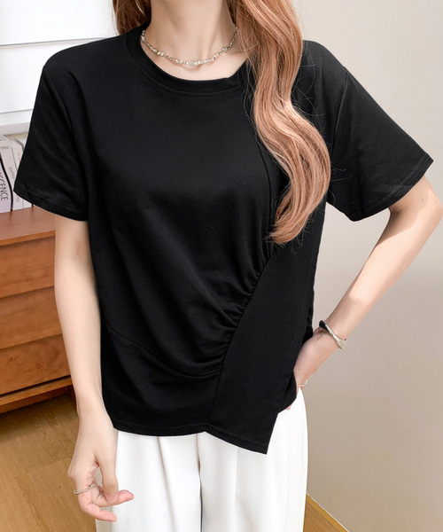 BANNER SELECT(バナーセレクト)の「サイドスリットアシメカットソー(Tシャツ/カットソー・レディース・ホワイト/ブラック・FREE)」の7枚目の写真