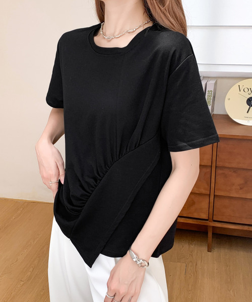BANNER SELECT(バナーセレクト)の「サイドスリットアシメカットソー(Tシャツ/カットソー・レディース・ホワイト/ブラック・FREE)」の8枚目の写真