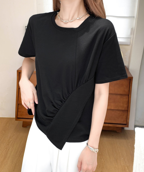 BANNER SELECT(バナーセレクト)の「サイドスリットアシメカットソー(Tシャツ/カットソー・レディース・ホワイト/ブラック・FREE)」の9枚目の写真