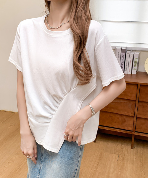 BANNER SELECT(バナーセレクト)の「サイドスリットアシメカットソー(Tシャツ/カットソー・レディース・ホワイト/ブラック・FREE)」の14枚目の写真