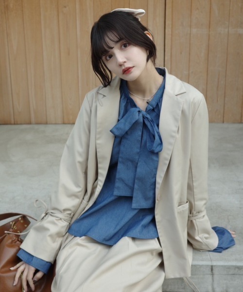 bowtie ribbon frill blouse/ボウタイリボンフリルブラウス（シャツ/ブラウス）｜idem（イデム）