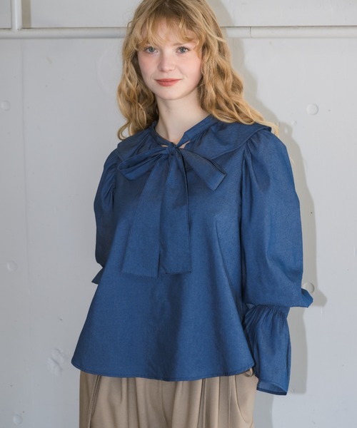 bowtie ribbon frill blouse/ボウタイリボンフリルブラウス（シャツ/ブラウス）｜idem（イデム）