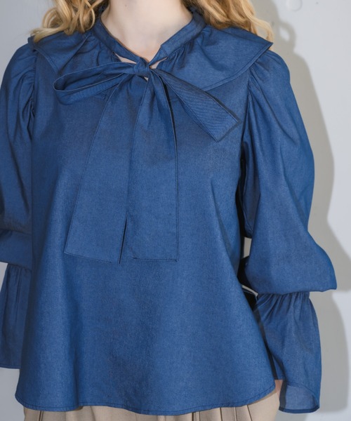 bowtie ribbon frill blouse/ボウタイリボンフリルブラウス（シャツ/ブラウス）｜idem（イデム）