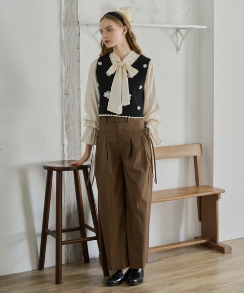 bowtie ribbon frill blouse/ボウタイリボンフリルブラウス（シャツ/ブラウス）｜idem（イデム）