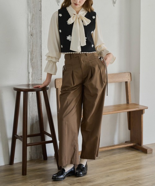 bowtie ribbon frill blouse/ボウタイリボンフリルブラウス（シャツ/ブラウス）｜idem（イデム）