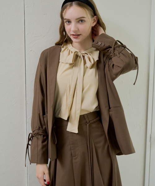 bowtie ribbon frill blouse/ボウタイリボンフリルブラウス（シャツ/ブラウス）｜idem（イデム）