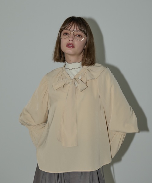 bowtie ribbon frill blouse/ボウタイリボンフリルブラウス（シャツ/ブラウス）｜idem（イデム）