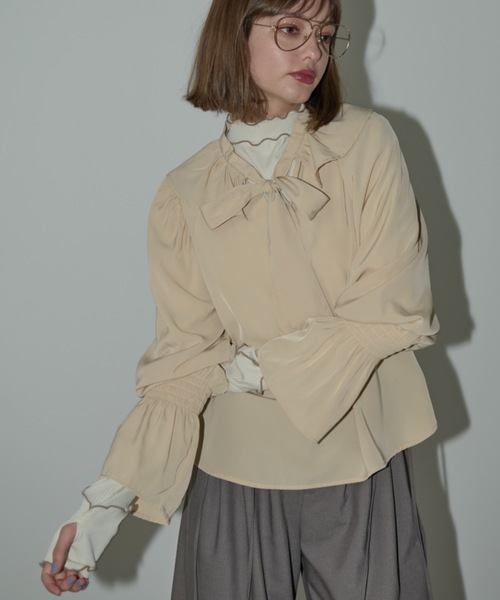 bowtie ribbon frill blouse/ボウタイリボンフリルブラウス（シャツ/ブラウス）｜idem（イデム）