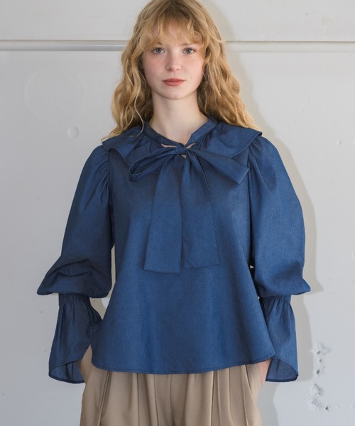 bowtie ribbon frill blouse/ボウタイリボンフリルブラウス（シャツ/ブラウス）｜idem（イデム）