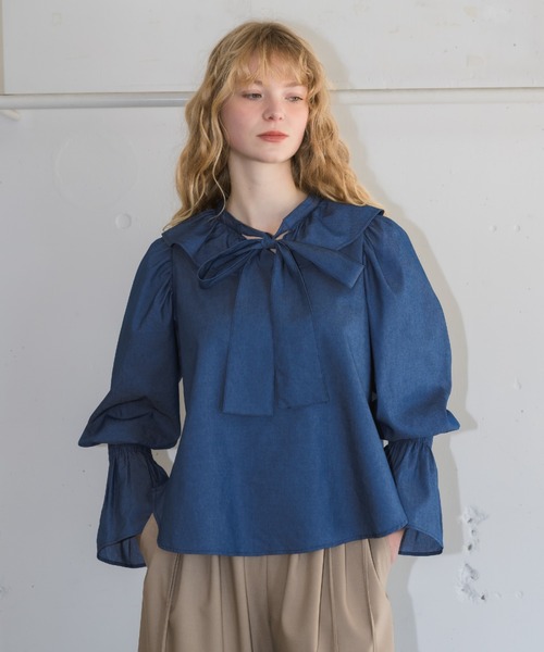 bowtie ribbon frill blouse/ボウタイリボンフリルブラウス（シャツ/ブラウス）｜idem（イデム）