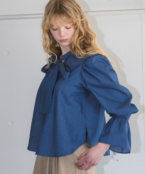 bowtie ribbon frill blouse/ボウタイリボンフリルブラウス（シャツ/ブラウス）｜idem（イデム）