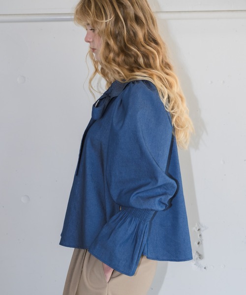 idem（イデム）の「bowtie ribbon frill blouse/ボウタイリボンフリルブラウス（シャツ/ブラウス・レディース・アイボリー/クリーム/ネイビー・FREE）」の19枚目の写真