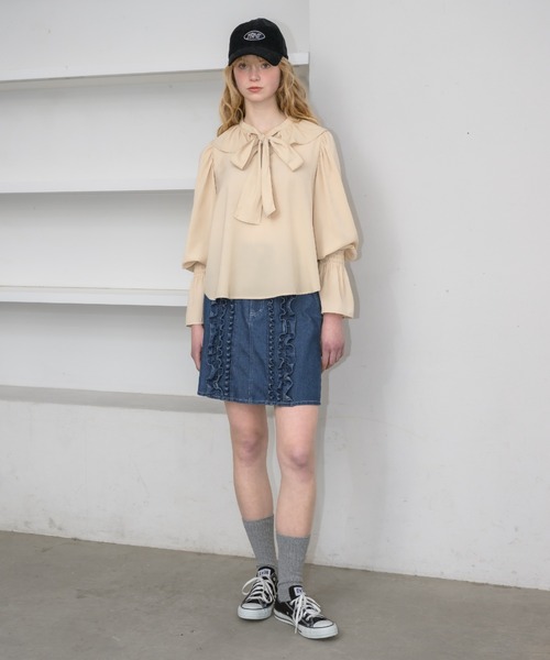 bowtie ribbon frill blouse/ボウタイリボンフリルブラウス（シャツ/ブラウス）｜idem（イデム）