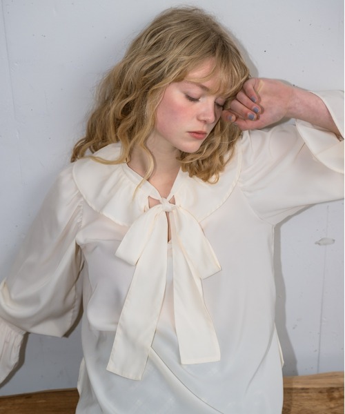 bowtie ribbon frill blouse/ボウタイリボンフリルブラウス（シャツ/ブラウス）｜idem（イデム）