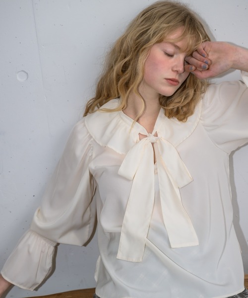 bowtie ribbon frill blouse/ボウタイリボンフリルブラウス（シャツ/ブラウス）｜idem（イデム）