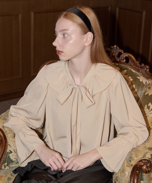 bowtie ribbon frill blouse/ボウタイリボンフリルブラウス（シャツ/ブラウス）｜idem（イデム）