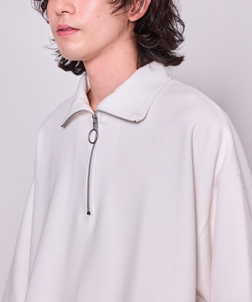 JUNRED（ジュンレッド）の「ドルマンハーフジップTシャツ（Tシャツ/カットソー・メンズ・ブラック/ホワイト・L/M/S）」の9枚目の写真