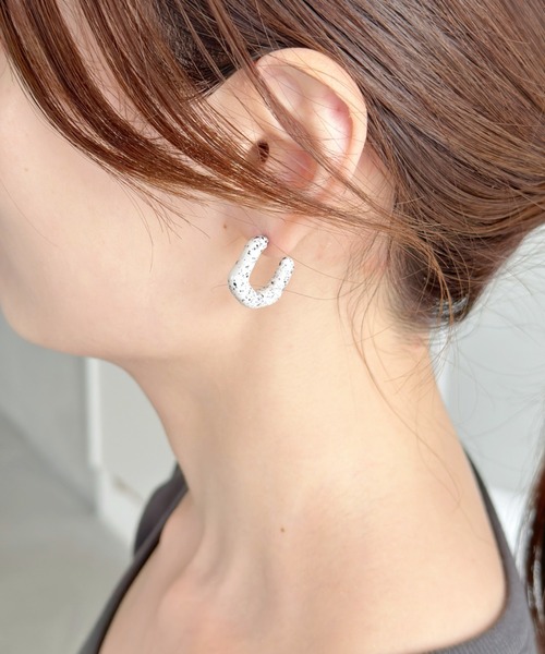 セール】クレイデザインアクリルフープピアス（ピアス（両耳用