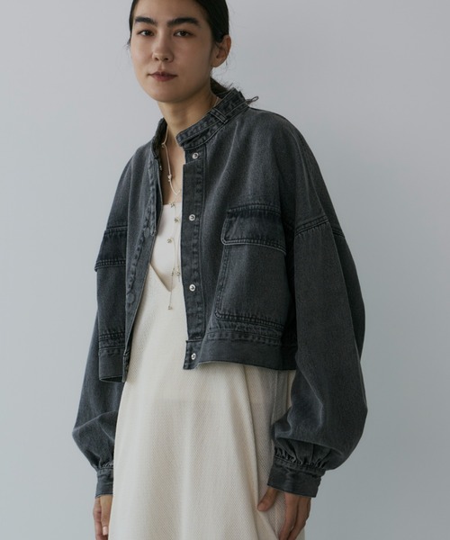 Libra Cue(リブラ キュー)の「デニムショートジャケット(デニムジャケット・レディース・ブラック・FREE)」の10枚目の写真