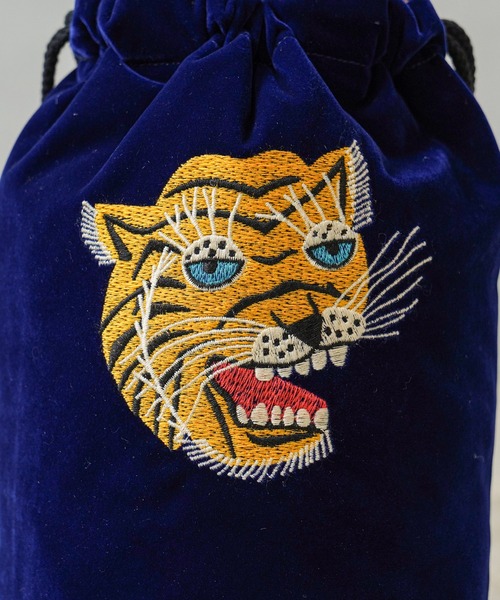 HOUSTON（ヒューストン）の「HOUSTON ヒューストン 6874 VELVETEEN EFFECT BAG 刺繍別珍 エフェクツバッグ「TIGER」（ショルダーバッグ・メンズ・ブラック/ネイビー/ミント・FREE）」の8枚目の写真