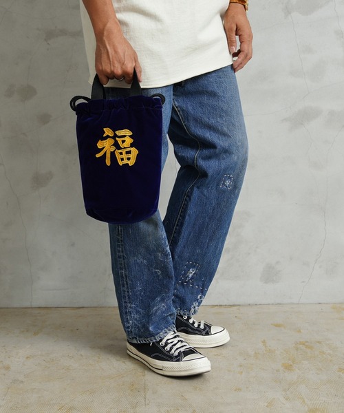 HOUSTON（ヒューストン）の「HOUSTON ヒューストン 6874 VELVETEEN EFFECT BAG 刺繍別珍 エフェクツバッグ「TIGER」（ショルダーバッグ・メンズ・ブラック/ネイビー/ミント・FREE）」の19枚目の写真