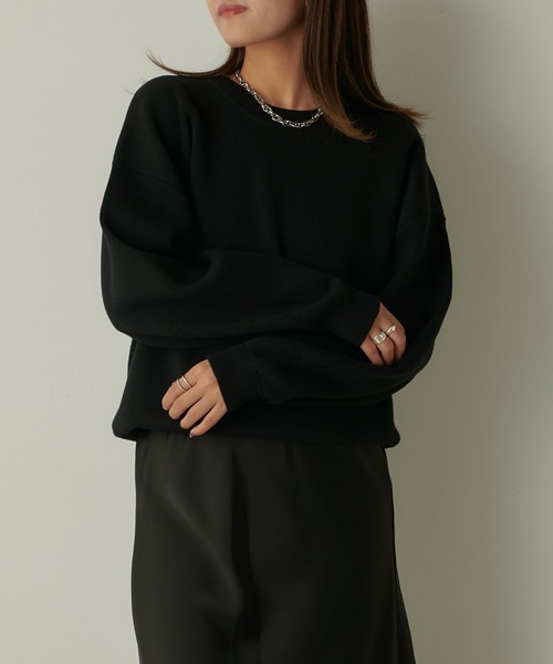 Lui's（ルイス）の「ウォッシャブルベーシックニット（ニット/セーター・レディース・ブラック/オフホワイト/ピンク・FREE）」の18枚目の写真