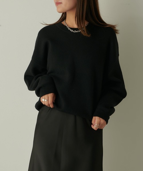 Lui's（ルイス）の「ウォッシャブルベーシックニット（ニット/セーター・レディース・ブラック/オフホワイト/ピンク・FREE）」の19枚目の写真