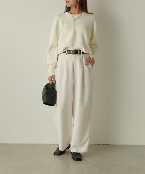 Lui's（ルイス）の「ウォッシャブルベーシックニット（ニット/セーター・レディース・ブラック/オフホワイト/ピンク・FREE）」の10枚目の写真