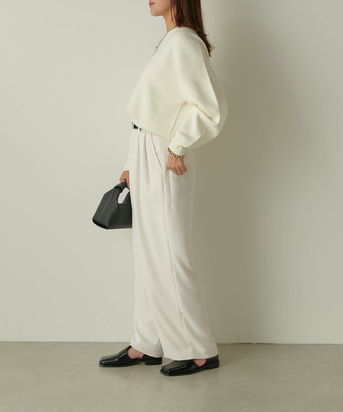 Lui's（ルイス）の「ウォッシャブルベーシックニット（ニット/セーター・レディース・ブラック/オフホワイト/ピンク・FREE）」の11枚目の写真