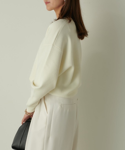 Lui's（ルイス）の「ウォッシャブルベーシックニット（ニット/セーター・レディース・ブラック/オフホワイト/ピンク・FREE）」の6枚目の写真