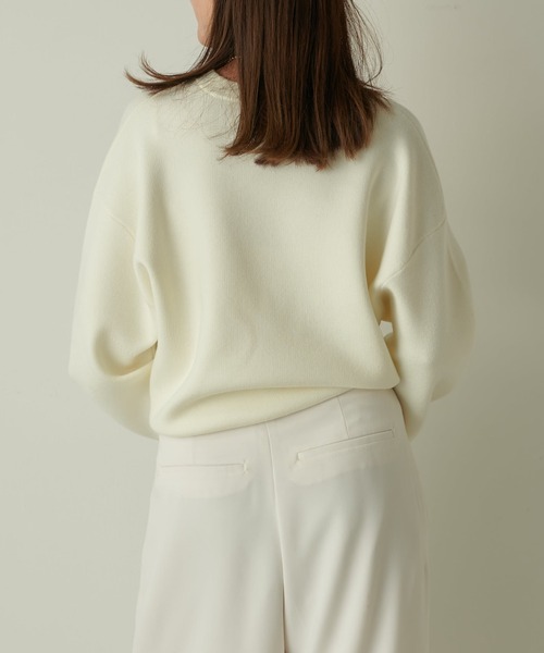 Lui's（ルイス）の「ウォッシャブルベーシックニット（ニット/セーター・レディース・ブラック/オフホワイト/ピンク・FREE）」の7枚目の写真