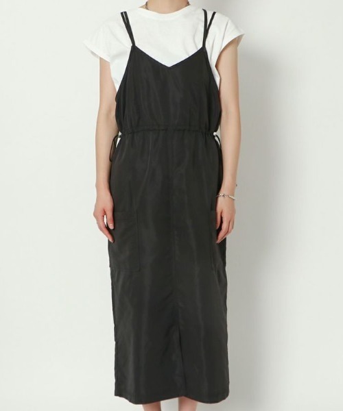 GORGE(ゴージ)の「《ミリタリー×ドロスト》レディース キャミワンピース ポケット付き 体型カバー 春夏秋(ワンピース・レディース・カーキ/ブラック・F)」の3枚目の写真