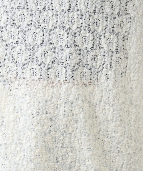 CIAOPANIC TYPY（チャオパニックティピー）の「【新色登場】フラワージャガード風レーストップス（Tシャツ/カットソー・レディース・ホワイト/アイボリー/ブラック/カーキ/サックスブルー/オレンジ・ONE SIZE）」の19枚目の写真