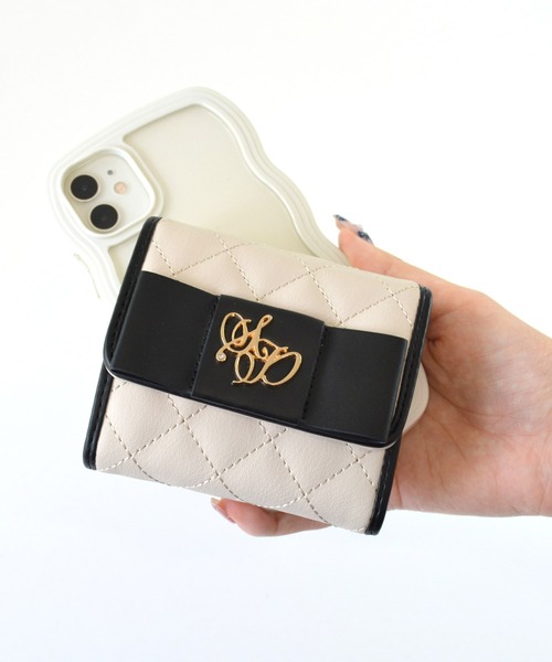 リボン ボックスコイン 三つ折り財布 ミニ財布 ホイップ（財布