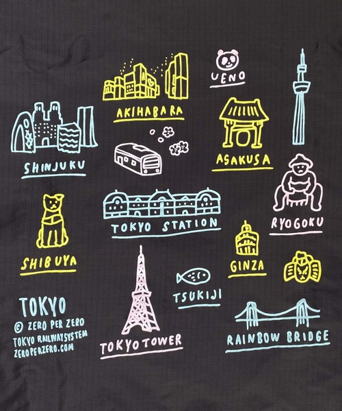 STANDARD BAGGU 551.TOKYO MAP ブラック（エコバッグ/サブバッグ