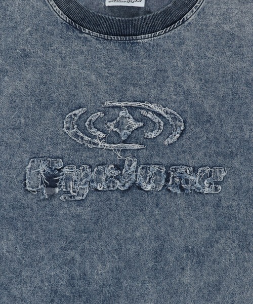 SPINNS（スピンズ）の「グランジ/ヴィンテージライクデニムプルオーバートップス/サークルロゴ（スウェット・メンズ・ブルー系その他/ブラック系その他・ONESIZE）」の9枚目の写真