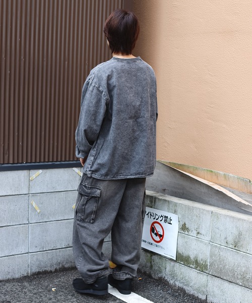 SPINNS（スピンズ）の「グランジ/ヴィンテージライクデニムプルオーバートップス/サークルロゴ（スウェット・メンズ・ブルー系その他/ブラック系その他・ONESIZE）」の15枚目の写真