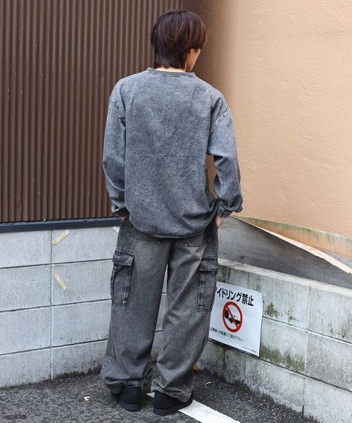 SPINNS（スピンズ）の「グランジ/ヴィンテージライクデニムプルオーバートップス/サークルロゴ（スウェット・メンズ・ブルー系その他/ブラック系その他・ONESIZE）」の16枚目の写真