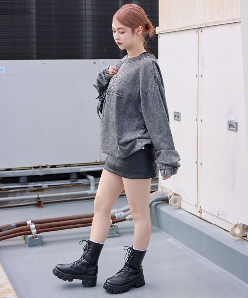 SPINNS（スピンズ）の「グランジ/ヴィンテージライクデニムプルオーバートップス/サークルロゴ（スウェット・メンズ・ブルー系その他/ブラック系その他・ONESIZE）」の18枚目の写真