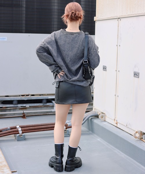 SPINNS（スピンズ）の「グランジ/ヴィンテージライクデニムプルオーバートップス/サークルロゴ（スウェット・メンズ・ブルー系その他/ブラック系その他・ONESIZE）」の19枚目の写真