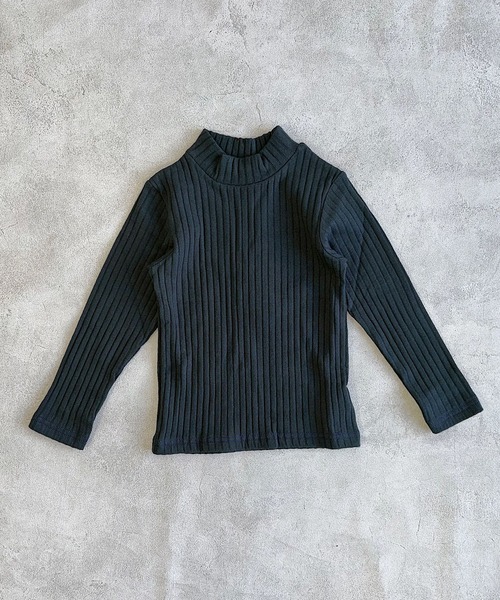 CALMIA(カルミア)の「裏起毛テレコハイネックトップス(Tシャツ/カットソー・キッズ・ブラック/ブラウン/ワインレッド/オフホワイト・100/110/90/150/140/130/120)」の5枚目の写真