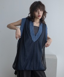 VACANCY | チュールドッキングダメージニットベスト(ベスト)