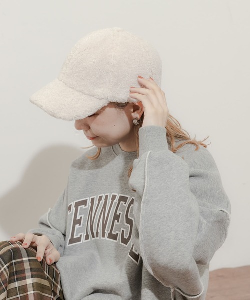 SMELLY（スメリー）の「ボアキャップ（キャップ・レディース・アイボリー/ブラック・-）」の3枚目の写真