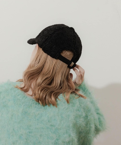 SMELLY（スメリー）の「ボアキャップ（キャップ・レディース・アイボリー/ブラック・-）」の7枚目の写真